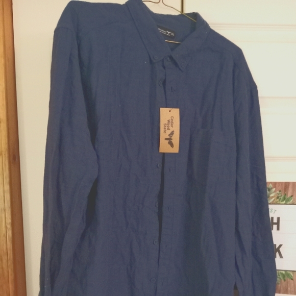 Blue heavy fabric men's shirt - Picture 1 of 4